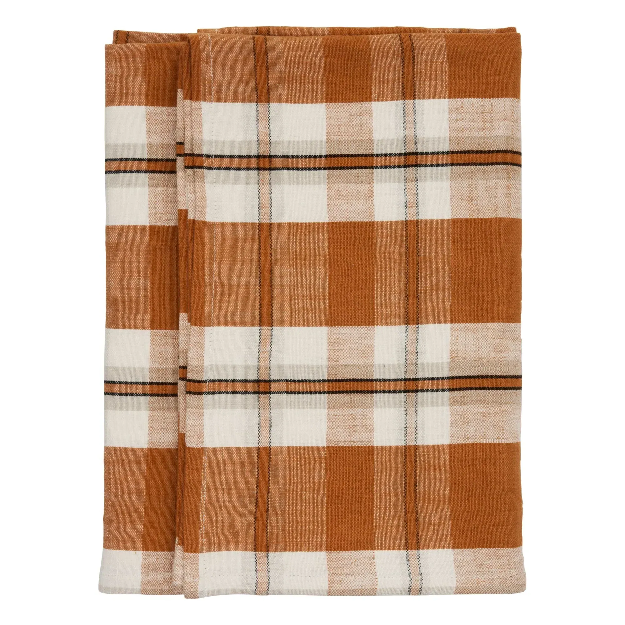 Tartan Square Tablecloth - Pumpkin, Cotton product