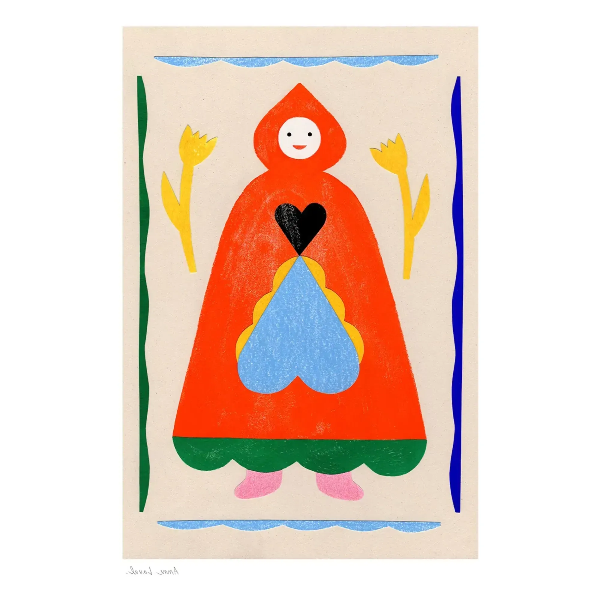 Anne Laval Personnage Cape Art Print - Multicoloured product