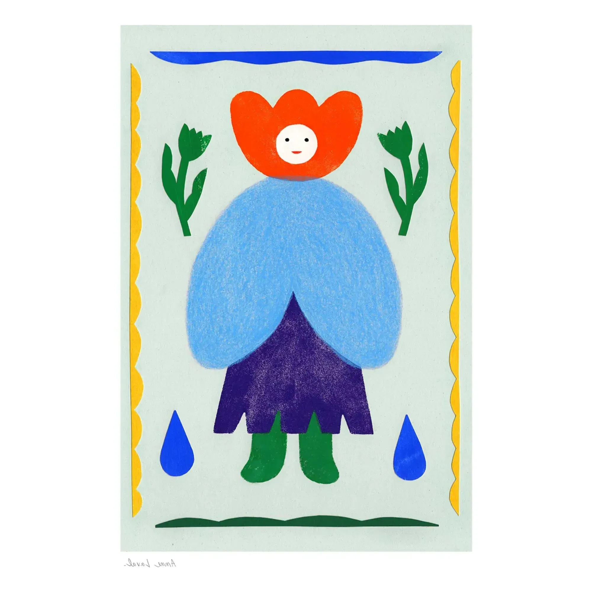 Anne Laval Personnage Fleur Art Print - Multicoloured product