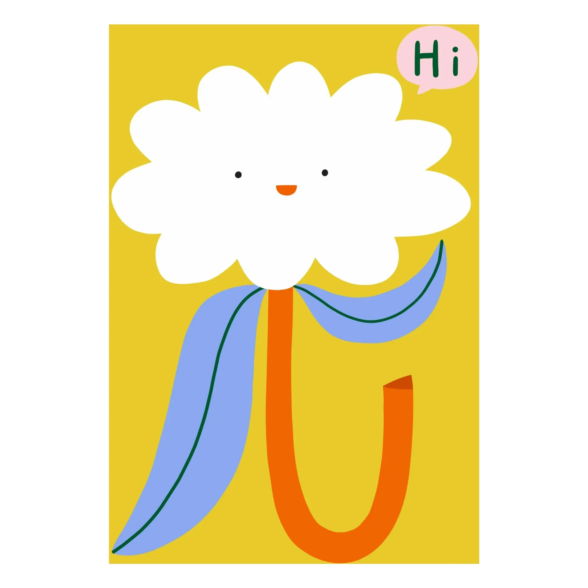 Hi Flower 01 Poster - Multicoloured alternate view