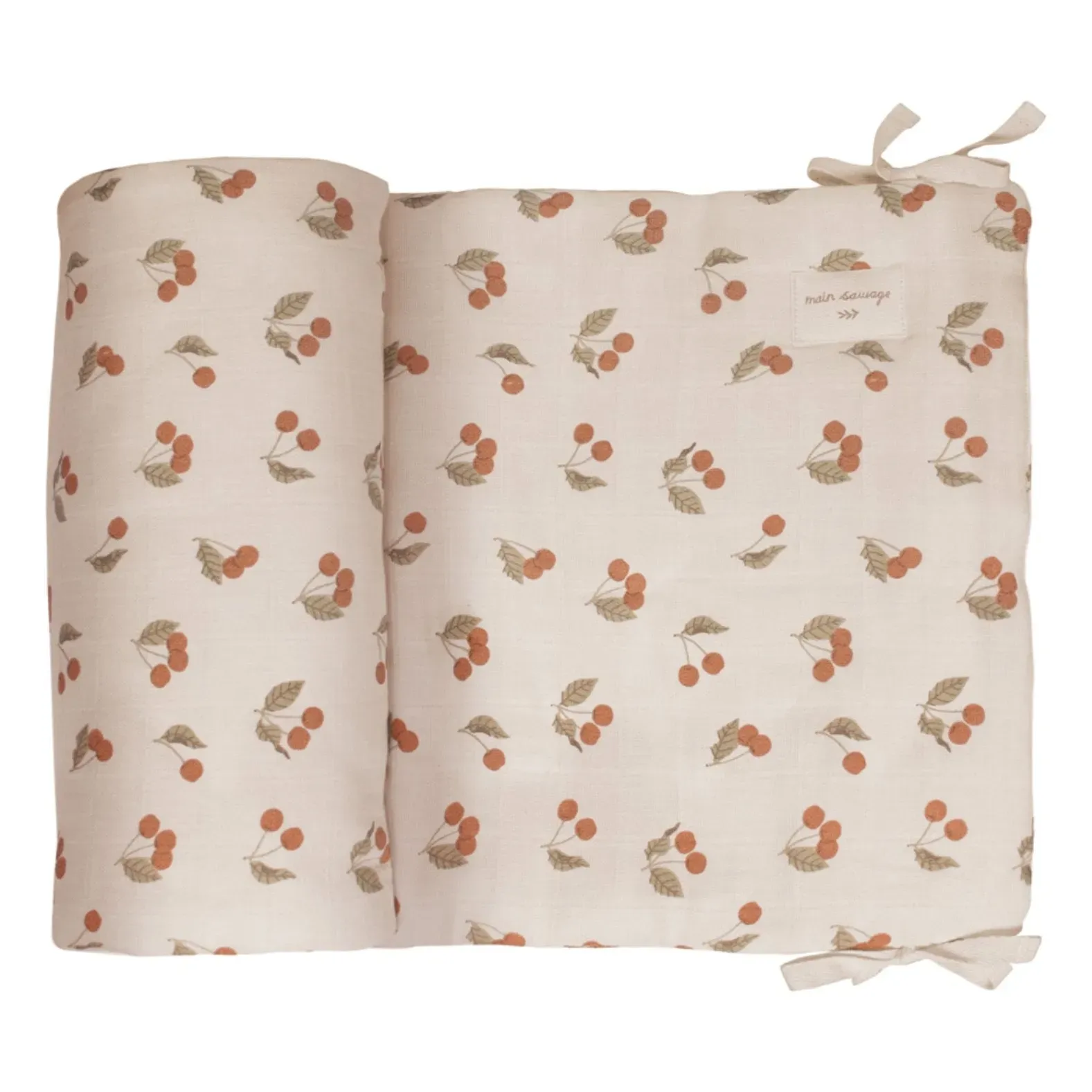 Main Sauvage Half-Crib Bumper Pad - Beige, Cotton Muslin product