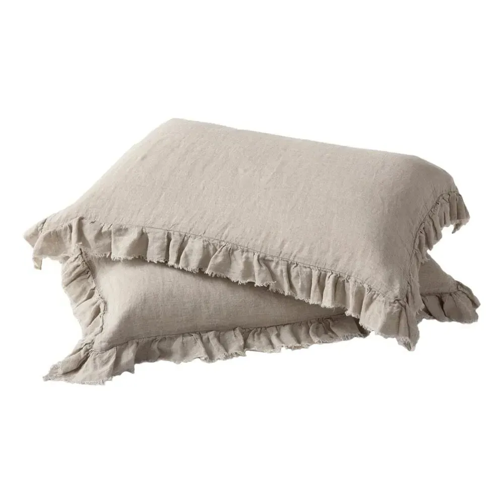 Boho Washed Linen Pillow Case - Natural product
