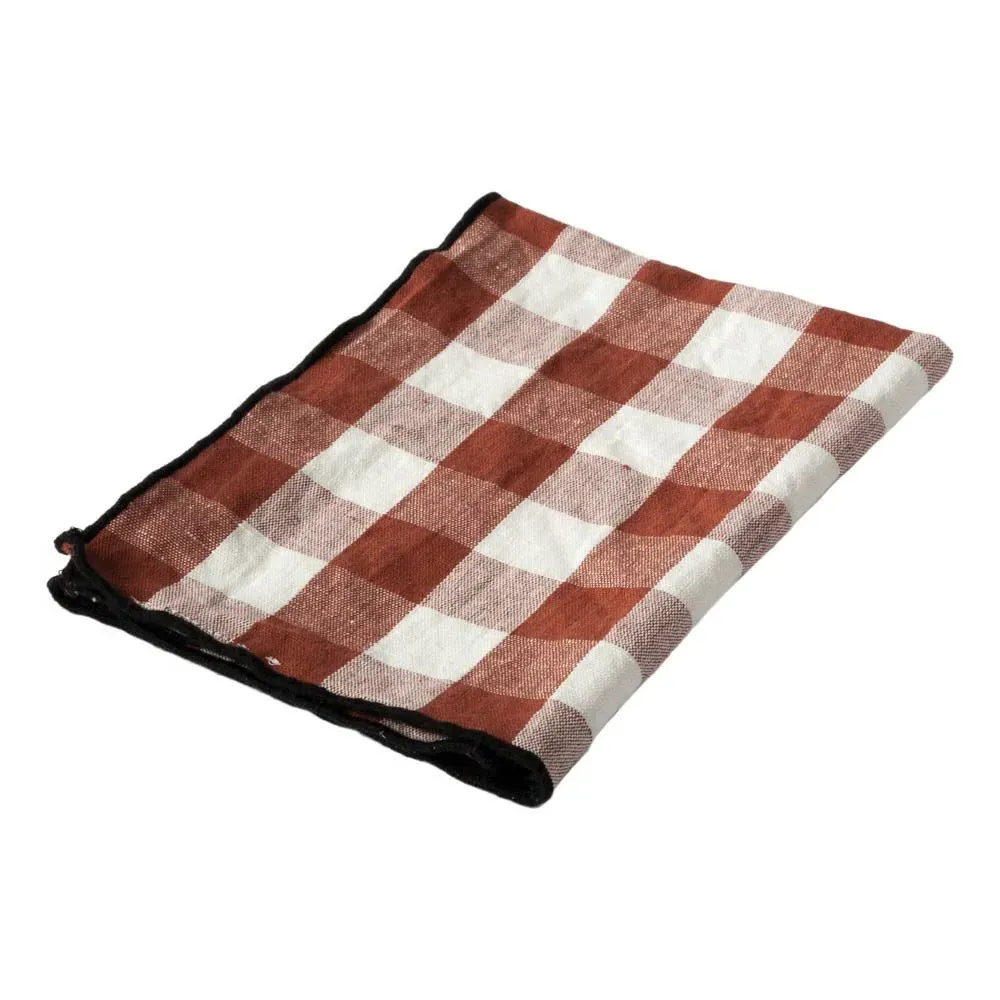 Bourdon Gingham Tea Towel - Vichy Argile, Linen Cotton product
