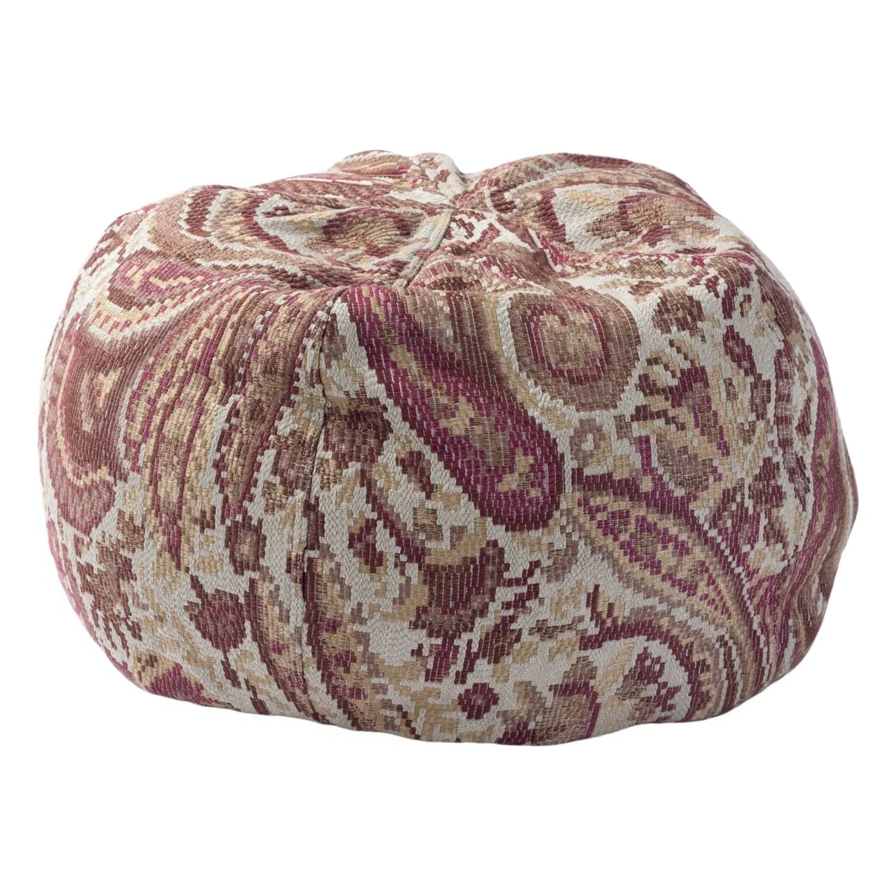 Bulle Jacquard Paisley Indoor/Outdoor Pouf - Pink, Polypropylene product