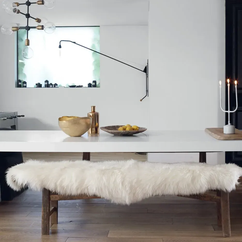 English Sheepskin Rug - White alternate view