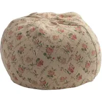 Jardin Secret Bulle Round Pouf - Cream, Linen alternate view
