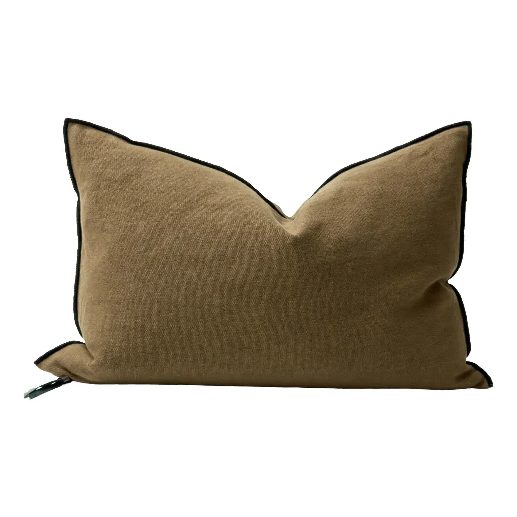 Vice Versa Black Line Cushion - Bronze, Stonewashed Linen product