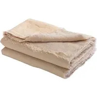 Vice Versa Fringed Throw - Butter/Givré, Washed Linen alternate view
