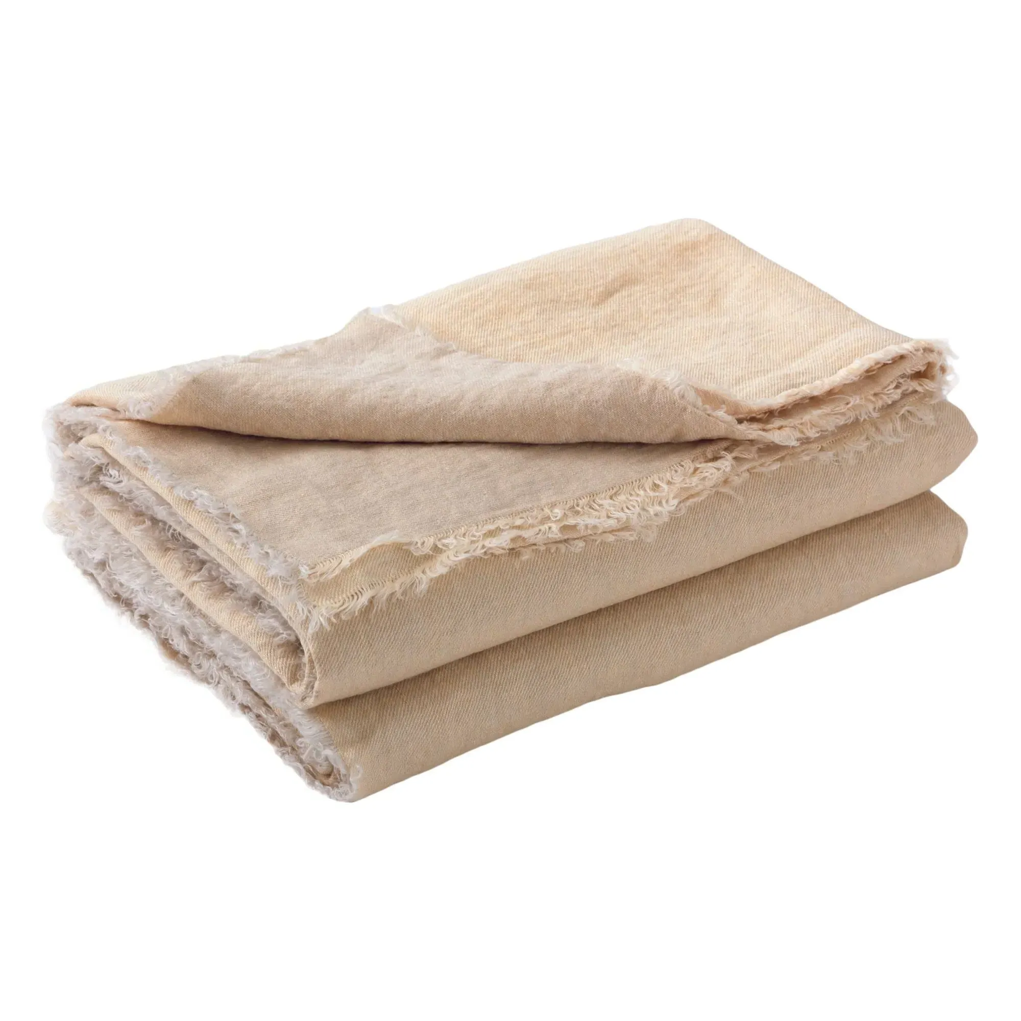 Vice Versa Fringed Throw - Butter/Givré, Washed Linen product