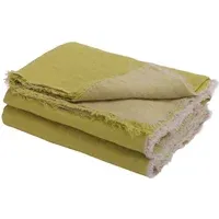 Vice Versa Fringed Throw - Chartreuse, Linen alternate view