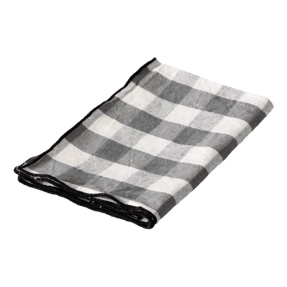 Vichy Bourdon Napkins - Slate, Linen-Cotton product