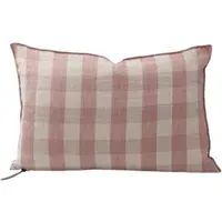 Vichy Cottage Cushion - Rosewood, Washed Linen alternate view