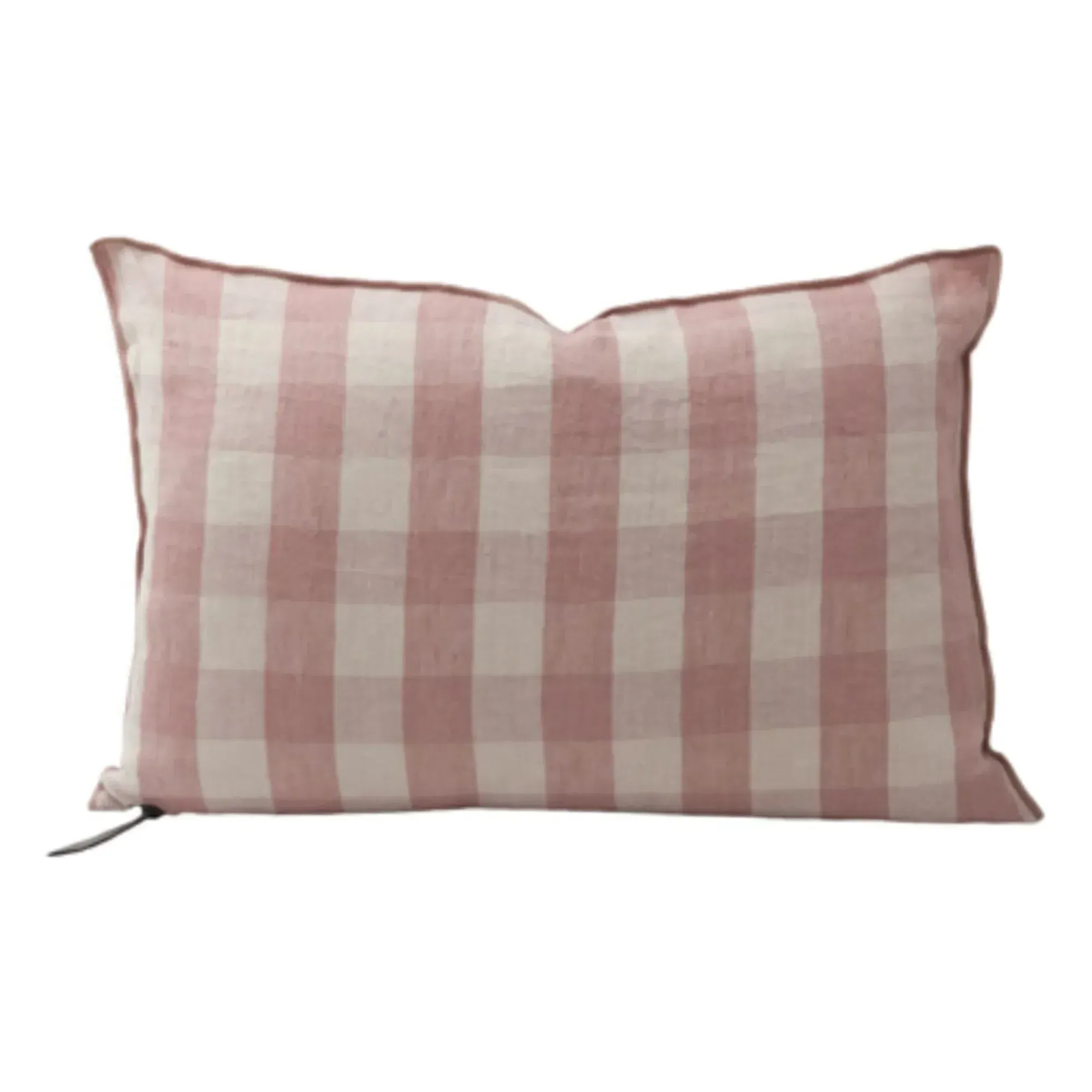 Vichy Cottage Cushion - Rosewood, Washed Linen product