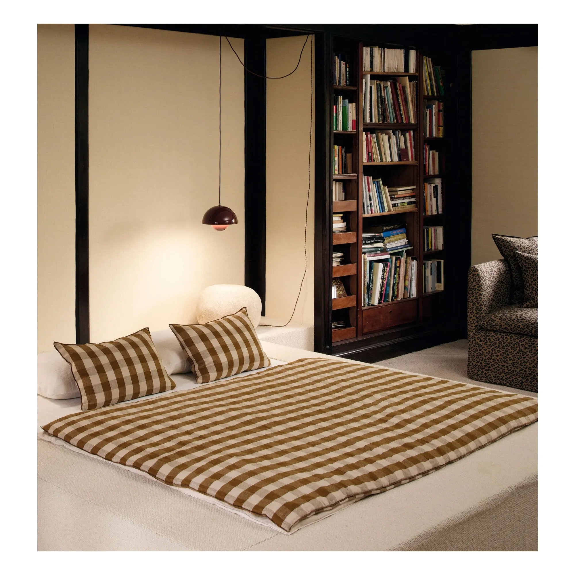 Vichy Cottage Washed Linen Cushion - Terre alternate view