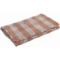 Vichy Cottage Washed Linen Throw - Terracotta alternate view