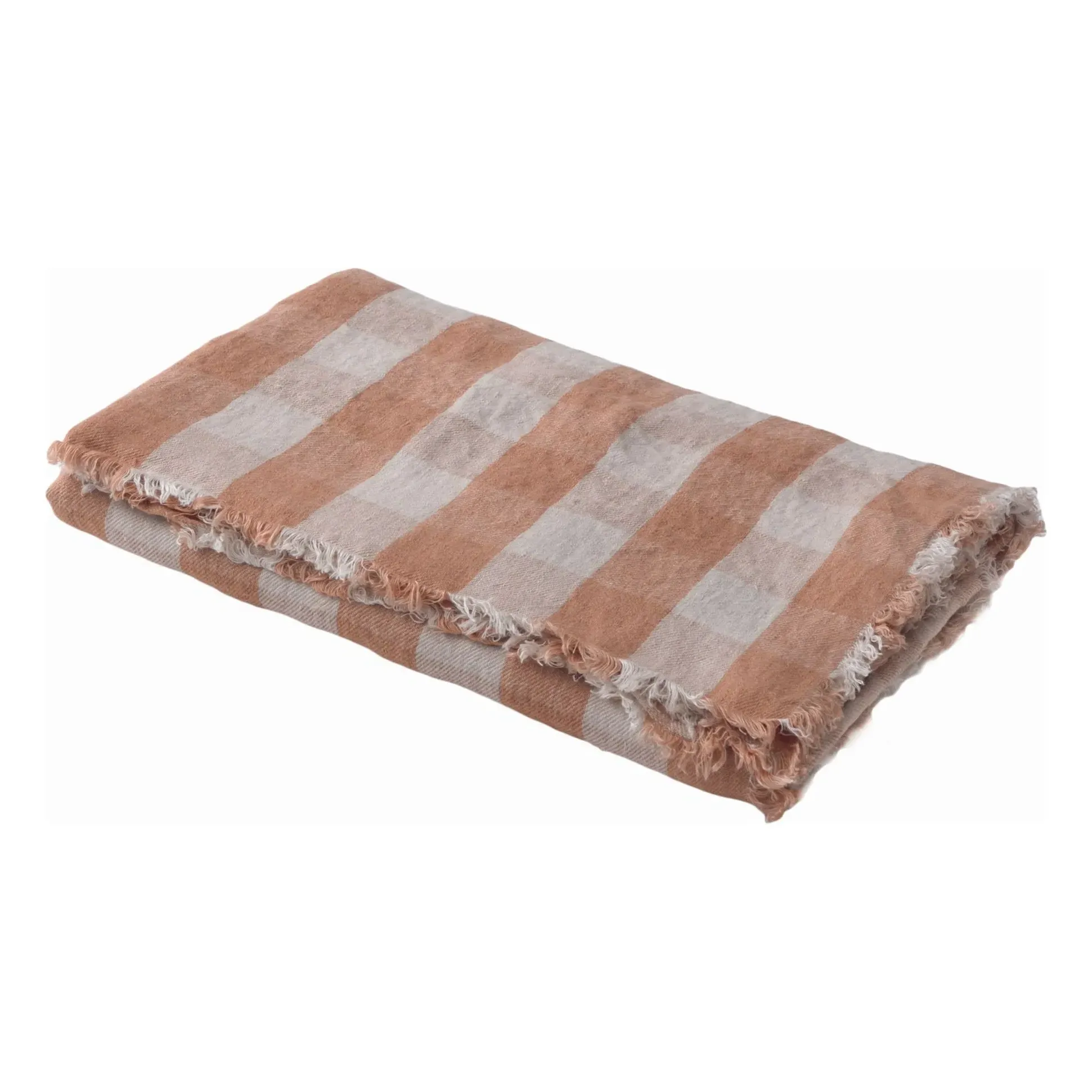 Vichy Cottage Washed Linen Throw - Terracotta product