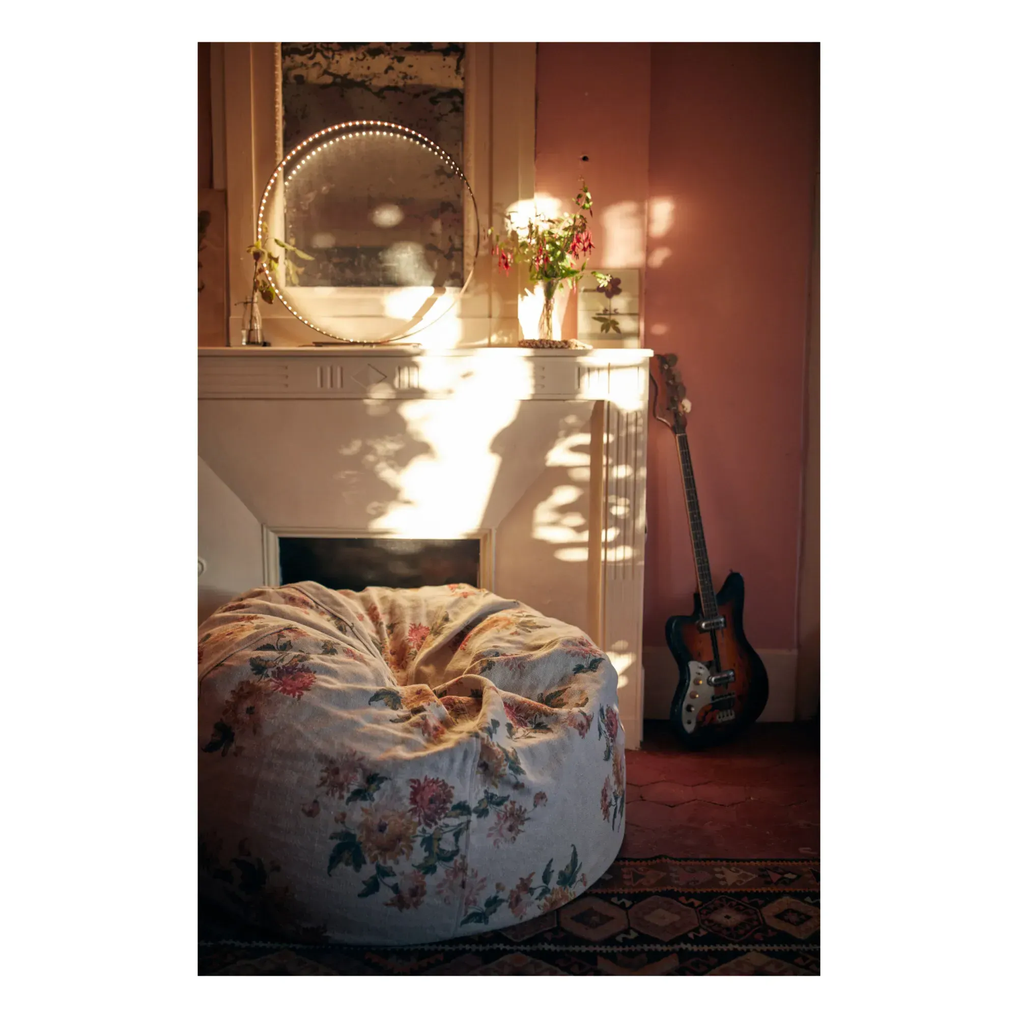 Wabi Sabi Bubble Pouffe - White, Linen alternate view