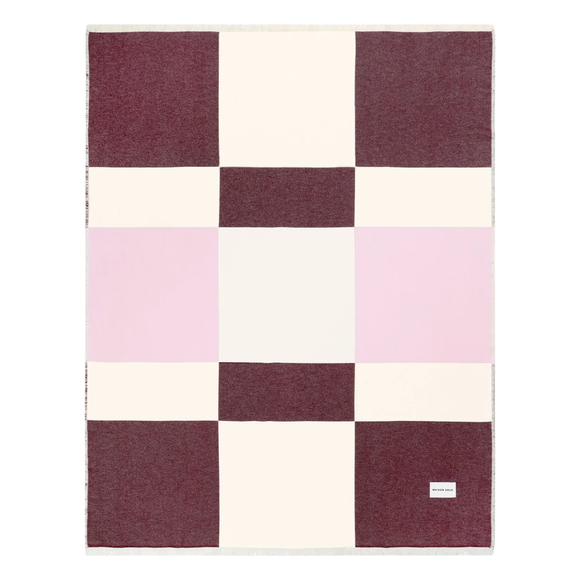 Check Cotton Blanket - Burgundy, Cotton product