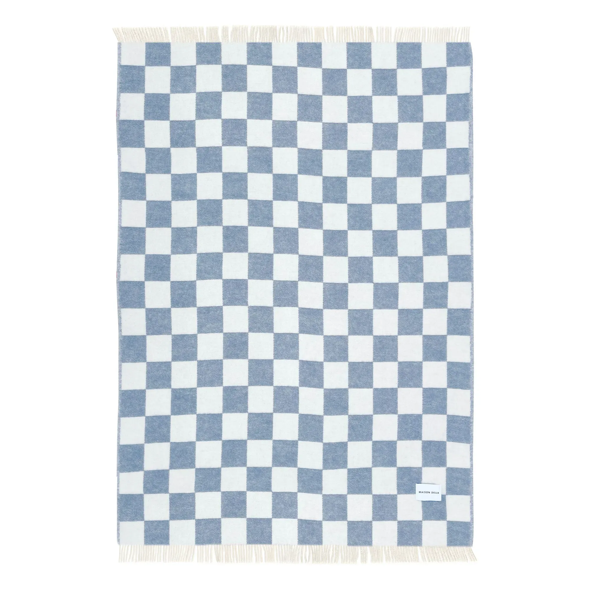 Damier Checkerboard Wool Throw - Blue alternate view
