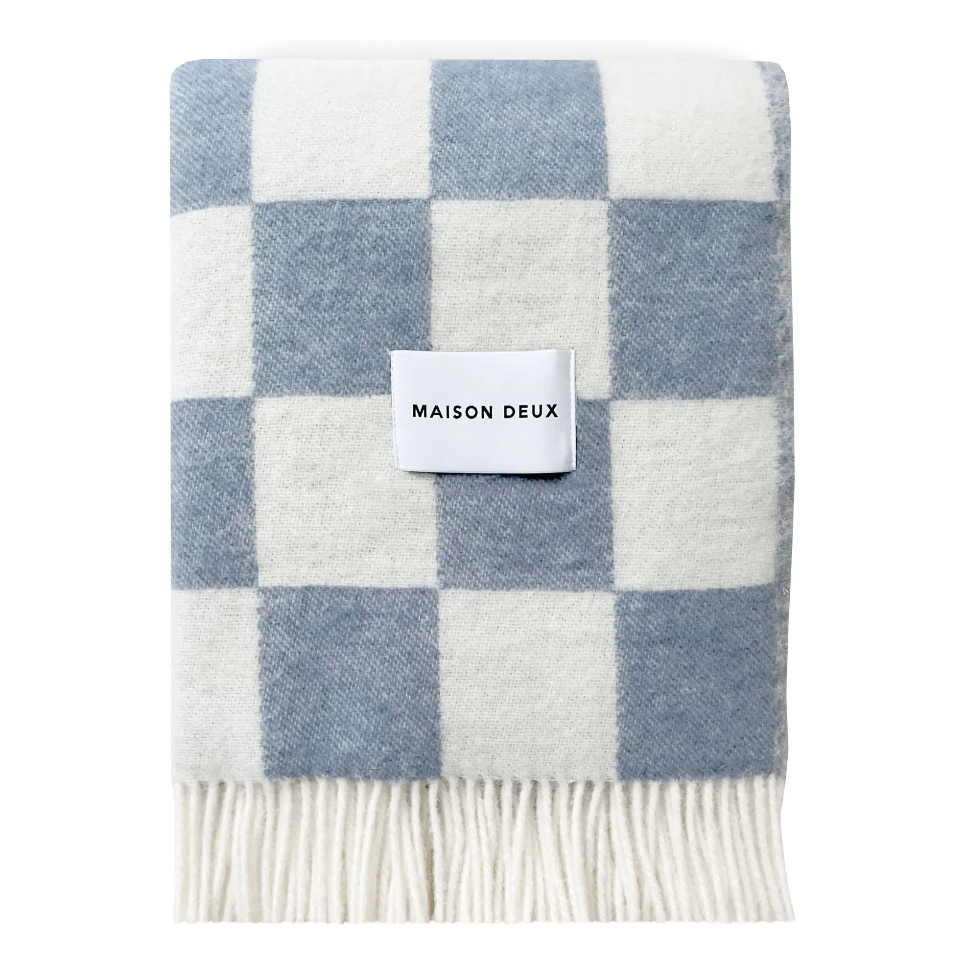 Damier Checkerboard Wool Throw - Blue product