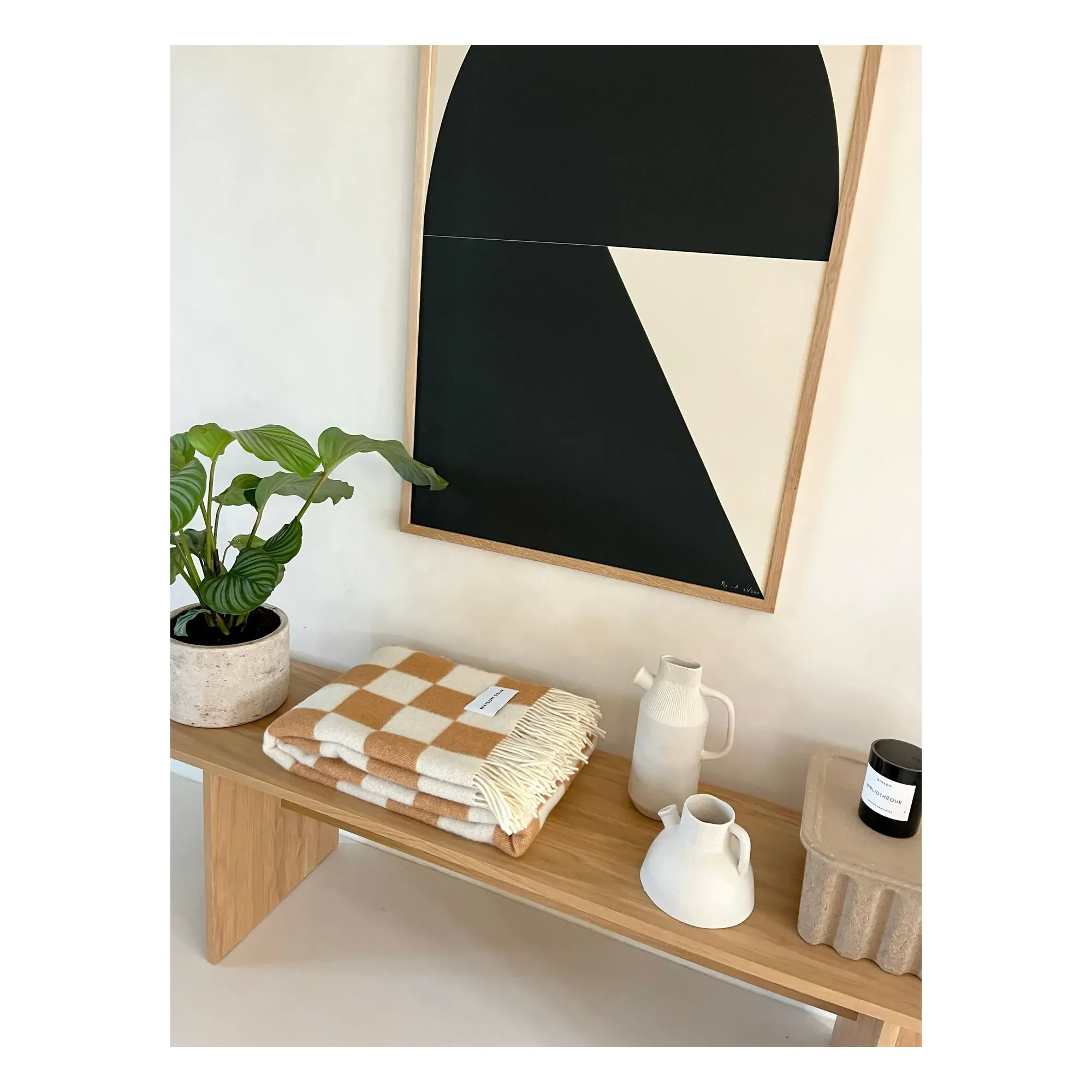 Damier Wool Blanket - Off White alternate view