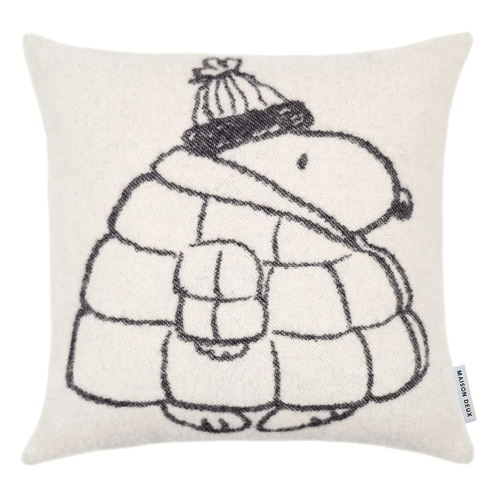 Peanuts Jacquard Cushion Cover - White, Wool product