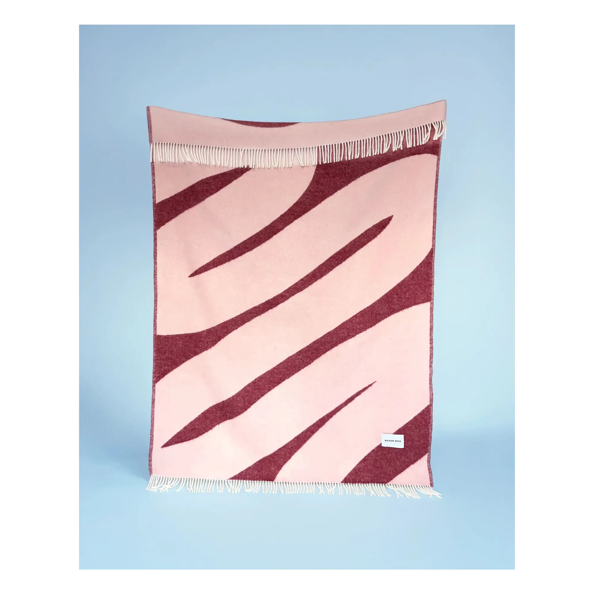 Swirl Wool Blanket - Burgundy alternate view