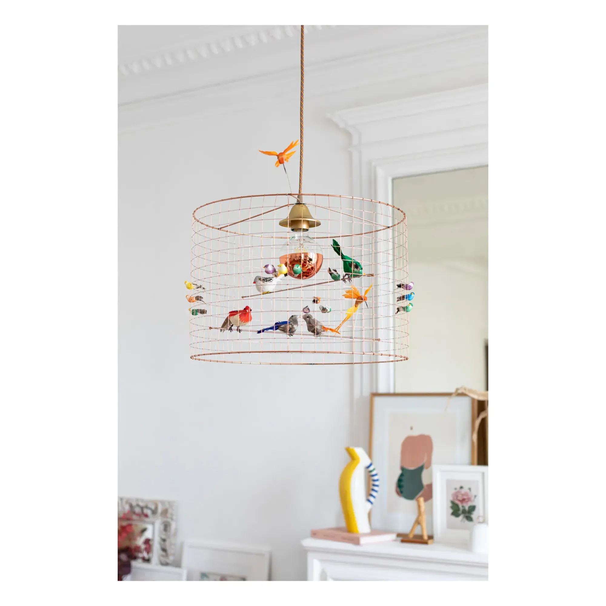 Mathieu Challières Small Birdcage Pendant Lamp - Copper, Metal alternate view