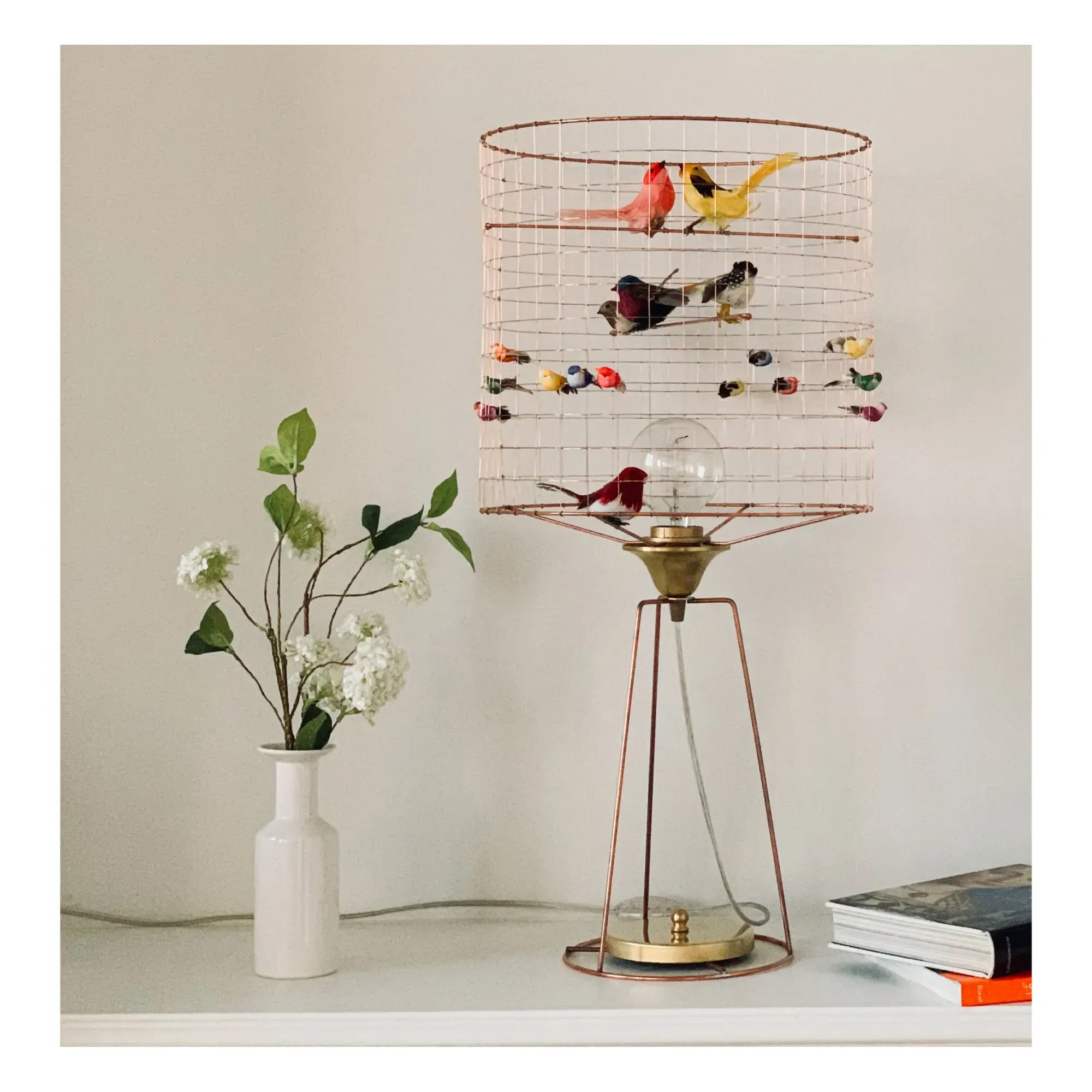 Volière Tall Birdcage Table Lamp - Multicoloured, Metal alternate view