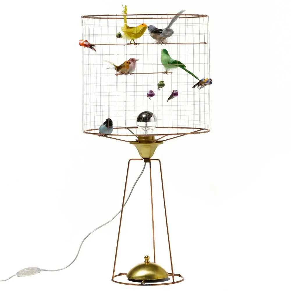 Volière Tall Birdcage Table Lamp - Multicoloured, Metal product