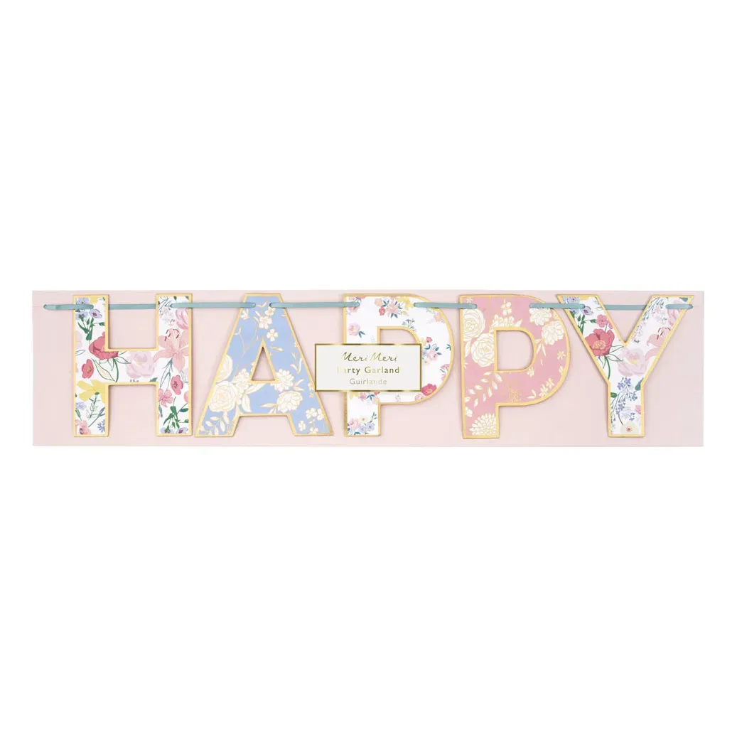 English Garden Birthday Garland - Multicoloured alternate view