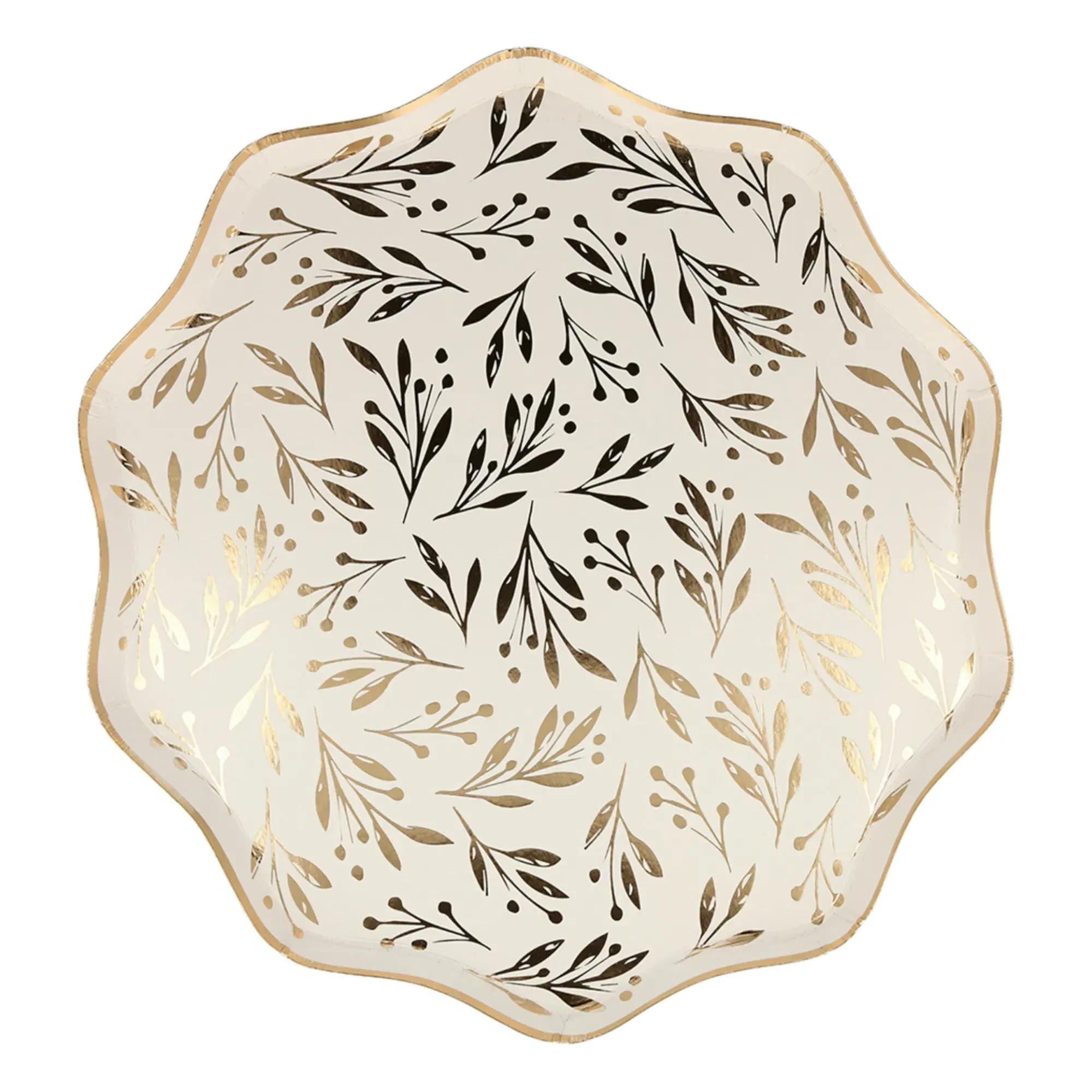 Gold Leaf Large Dinner Plates Set of 8 - Multicoloured product