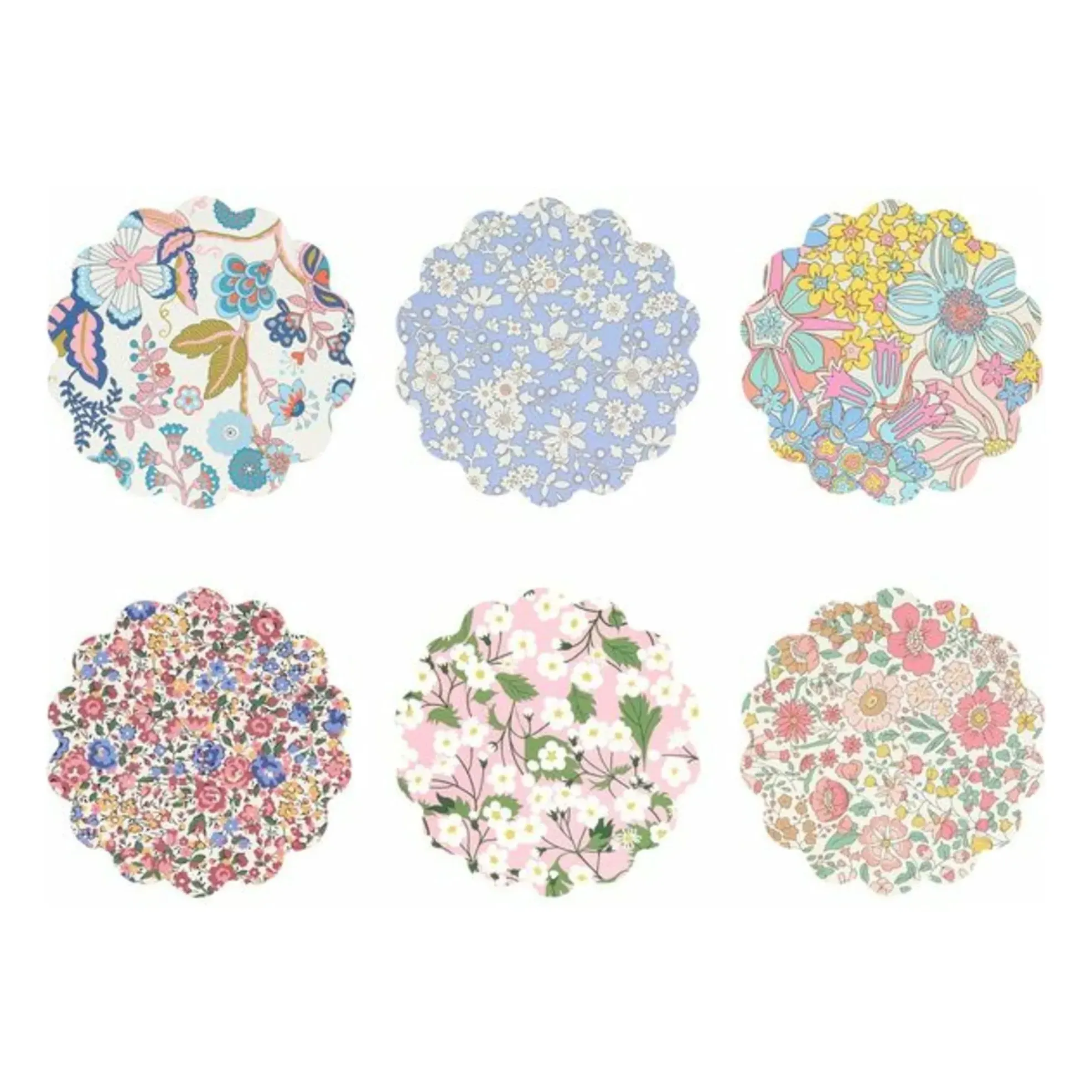 Liberty Floral Round Coasters Set of 6 - Multicoloured, Cork product