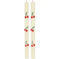 Meri Meri Cherry Set of 2 Table Candles - Ivory, Wax alternate view