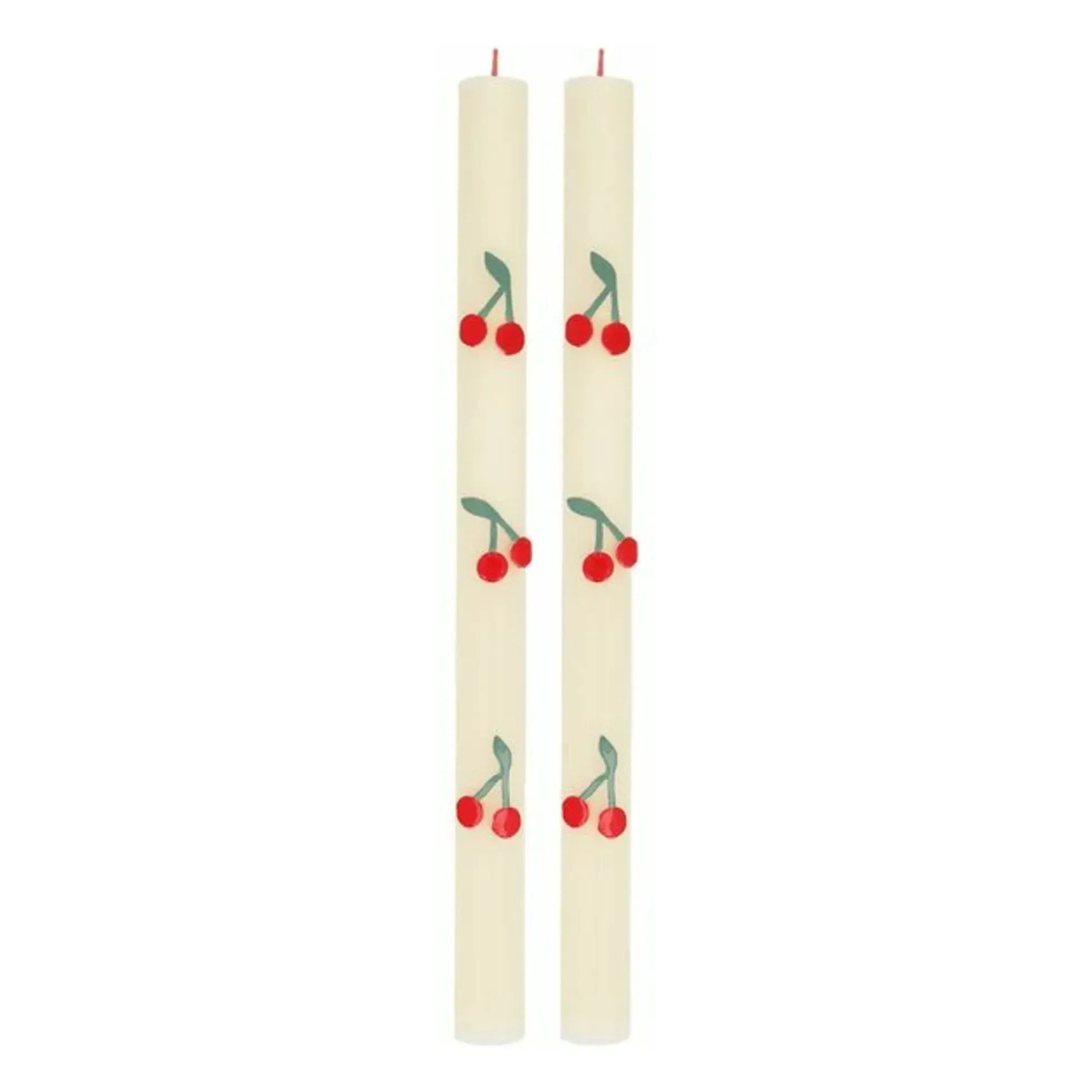 Meri Meri Cherry Set of 2 Table Candles - Ivory, Wax product