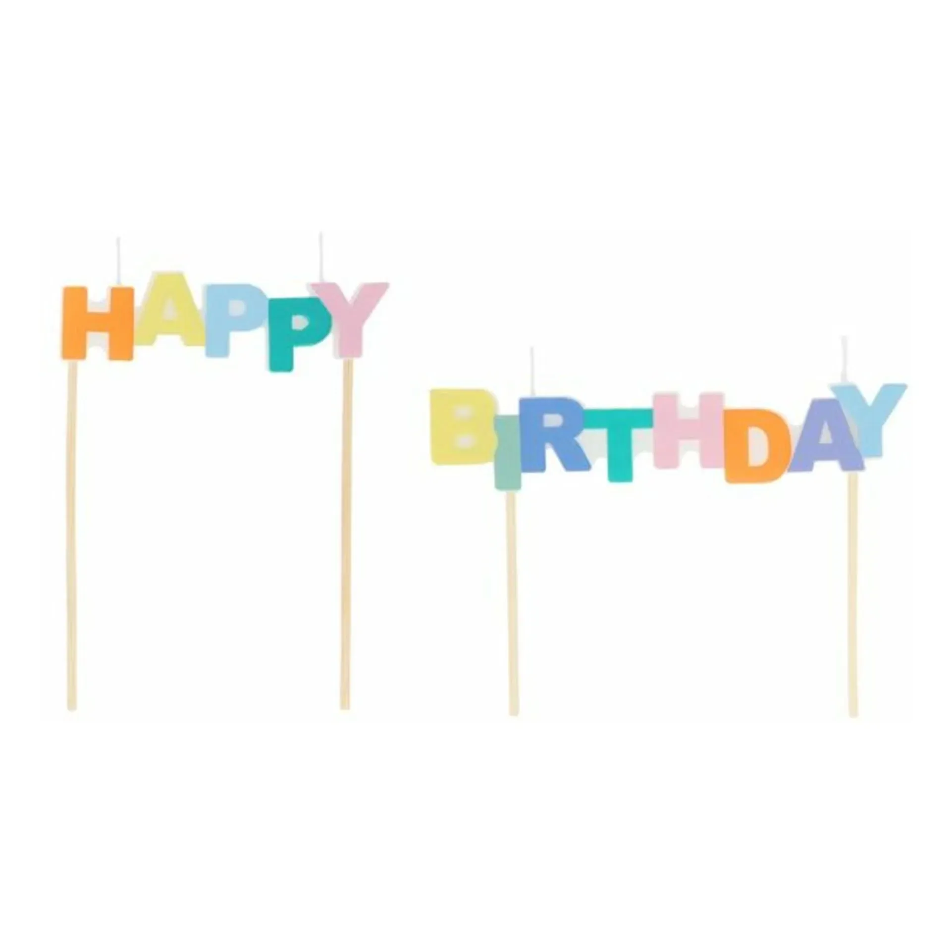Meri Meri Happy Birthday Candle Set - Multicoloured, Wax product