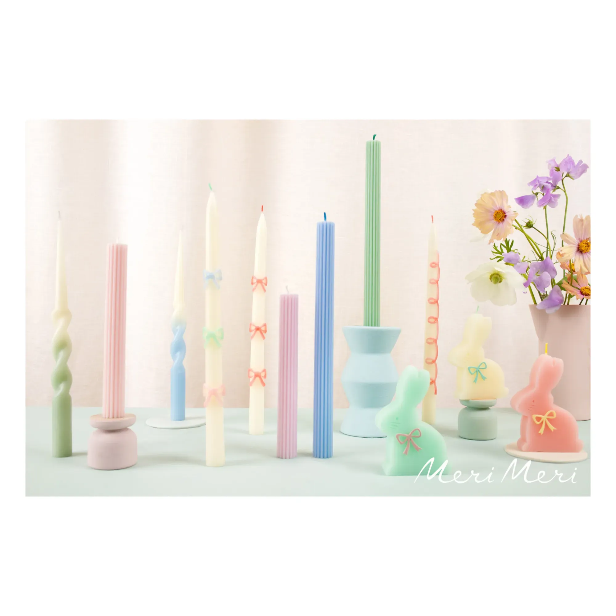 Meri Meri Knot Tapered Candles Set of 2 - Pink, Wax alternate view