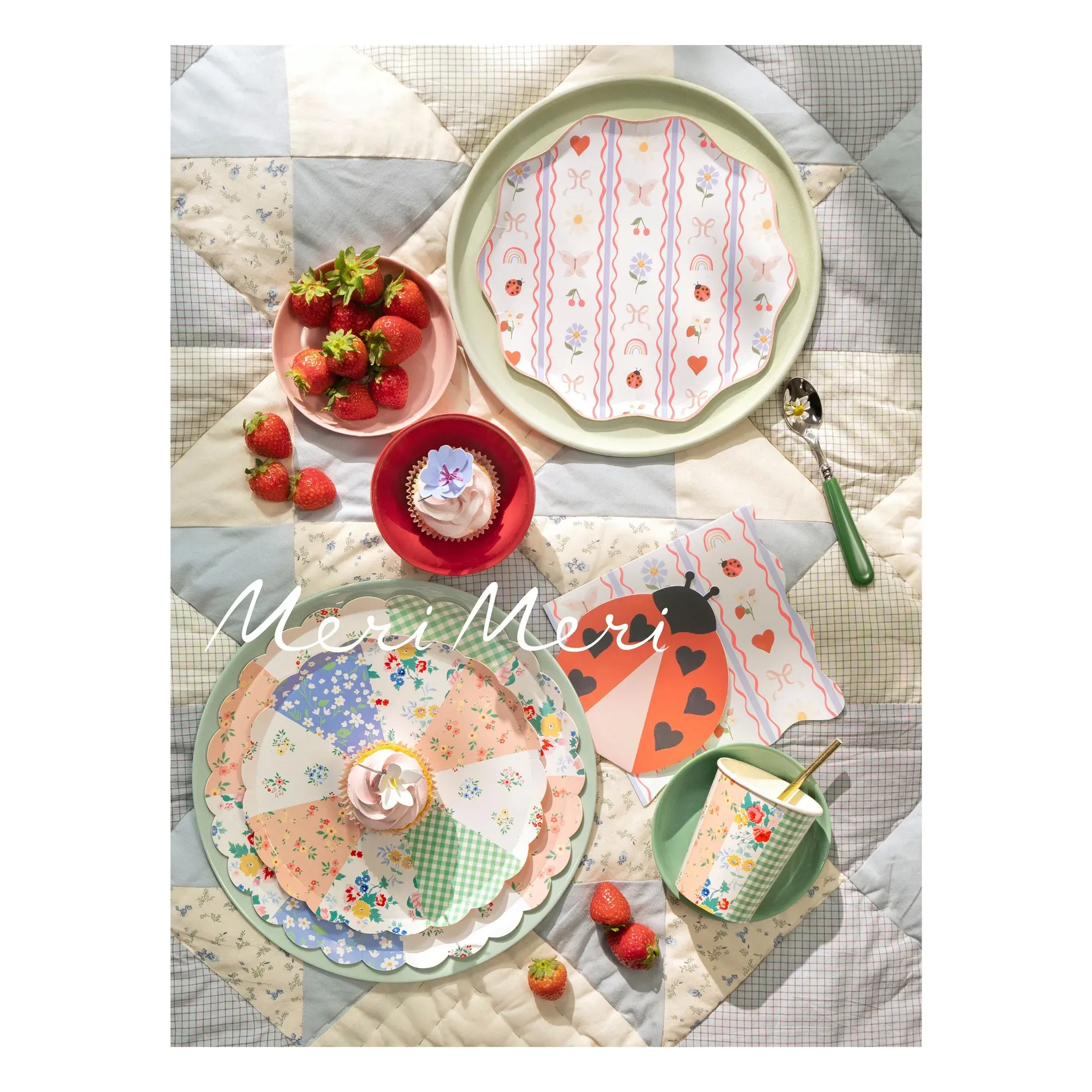 Meri Meri Patchwork Paper Dinner Plates Set of 8 - Multicoloured alternate view