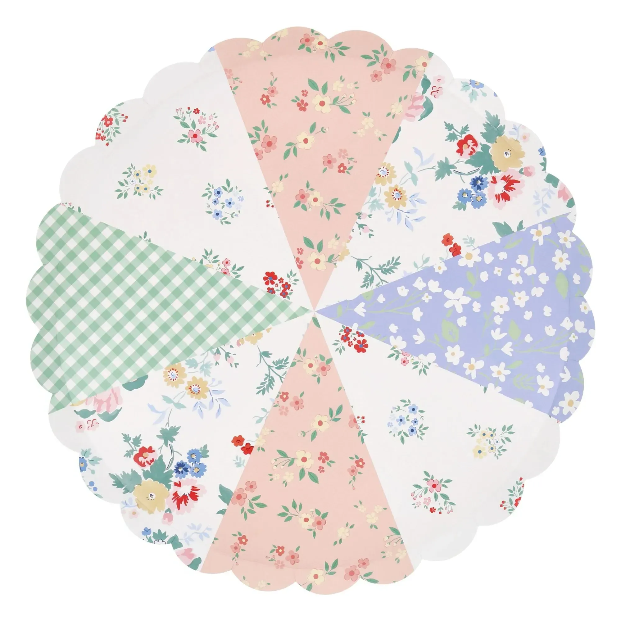 Meri Meri Patchwork Paper Dinner Plates Set of 8 - Multicoloured product