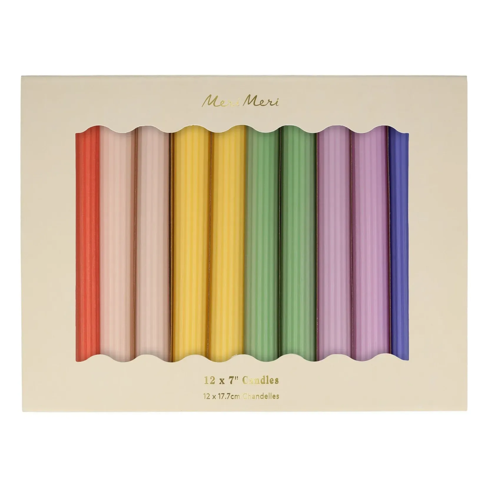 Meri Meri Set of 12 Table Candles - Multicoloured, Wax alternate view