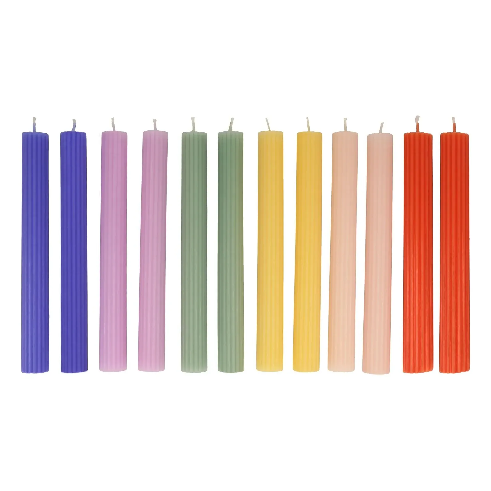 Meri Meri Set of 12 Table Candles - Multicoloured, Wax product
