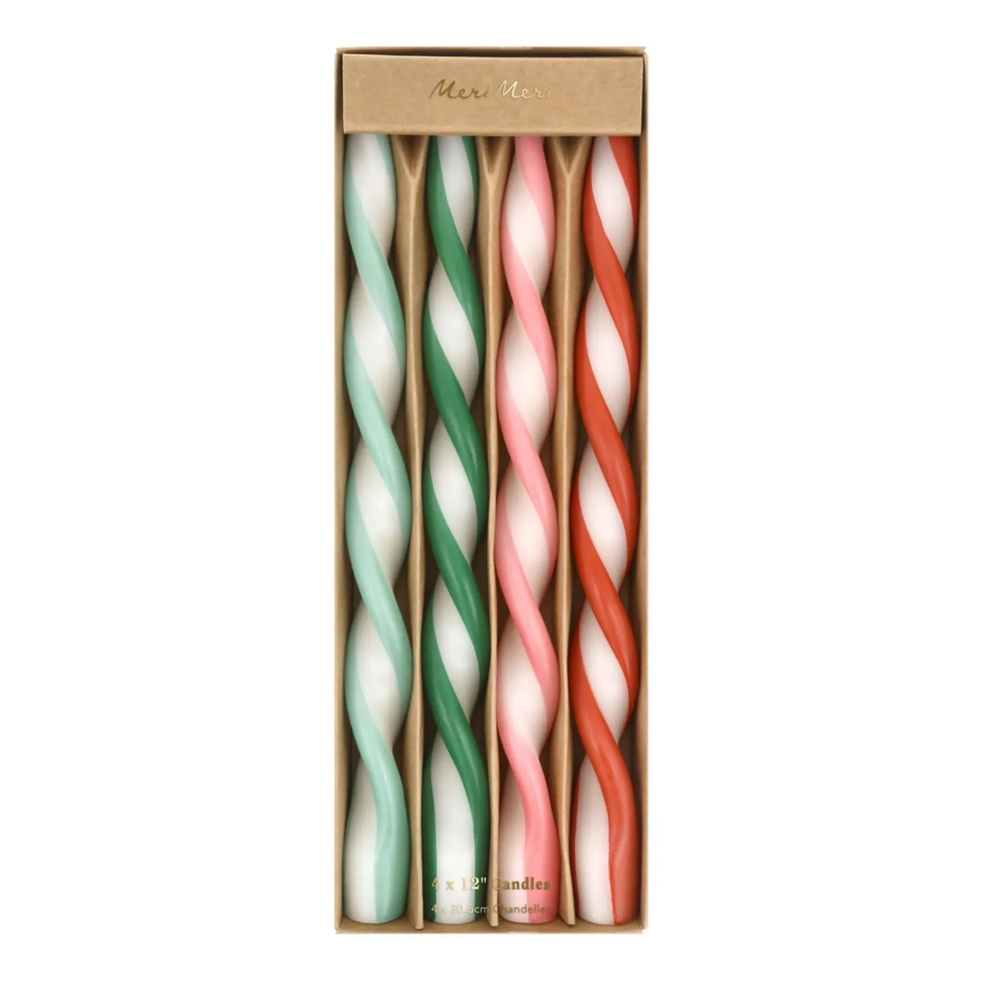 Meri Meri Twisted Candles Set of 4 - Multicoloured, Wax alternate view