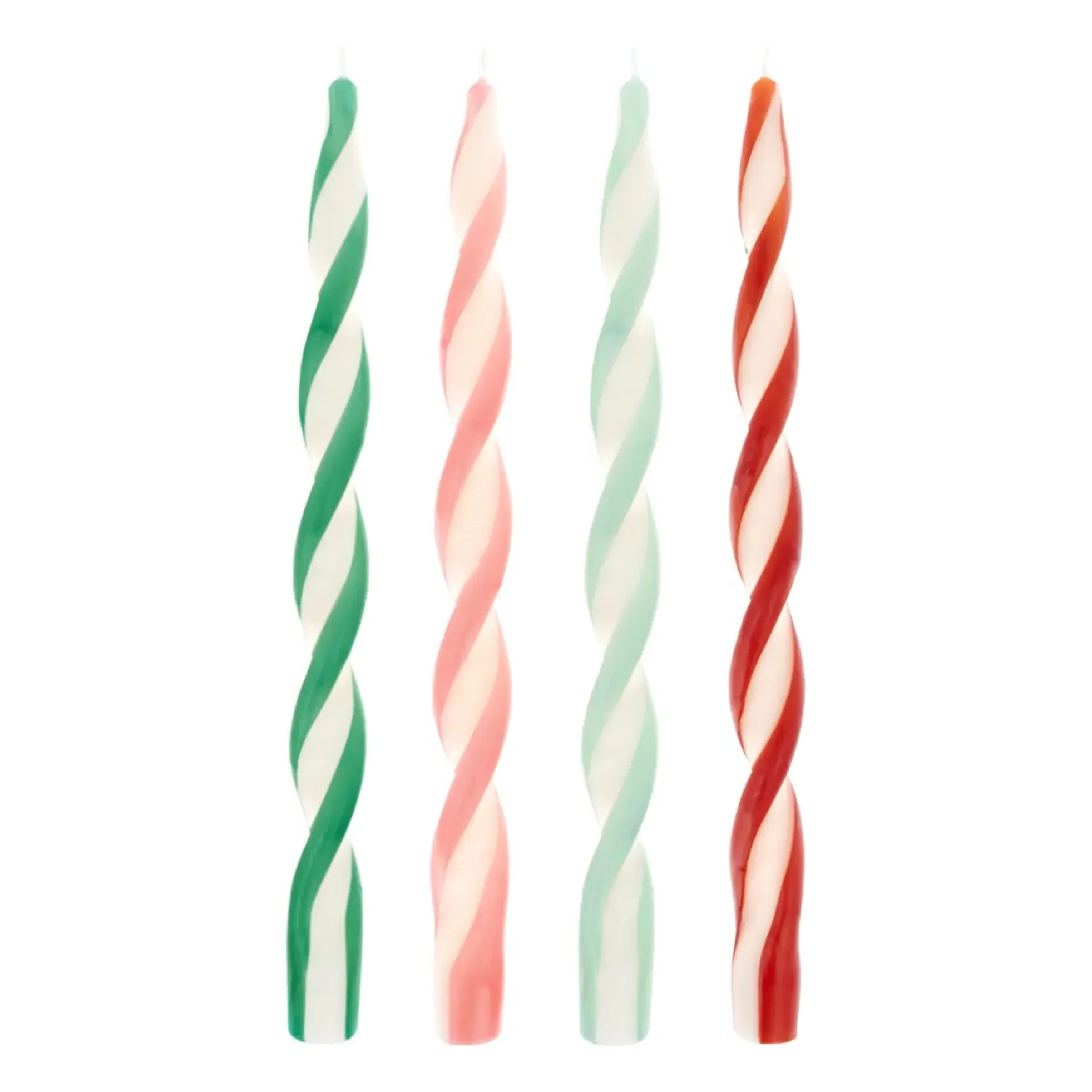 Meri Meri Twisted Candles Set of 4 - Multicoloured, Wax product