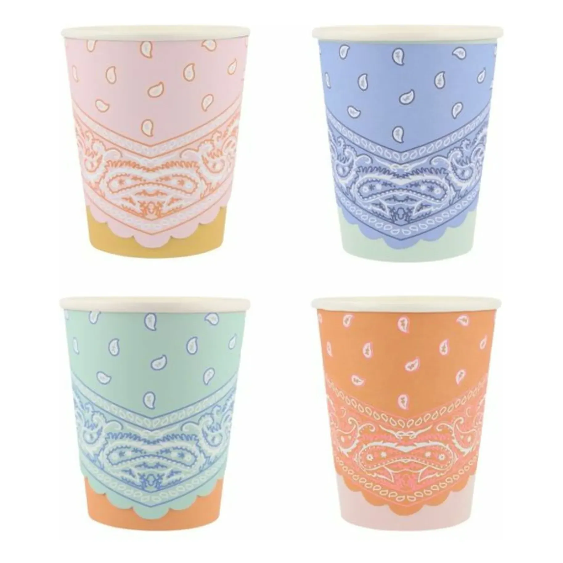 Meri Meri Western Bandana Tumblers Set of 8 - Multicoloured, Paper product