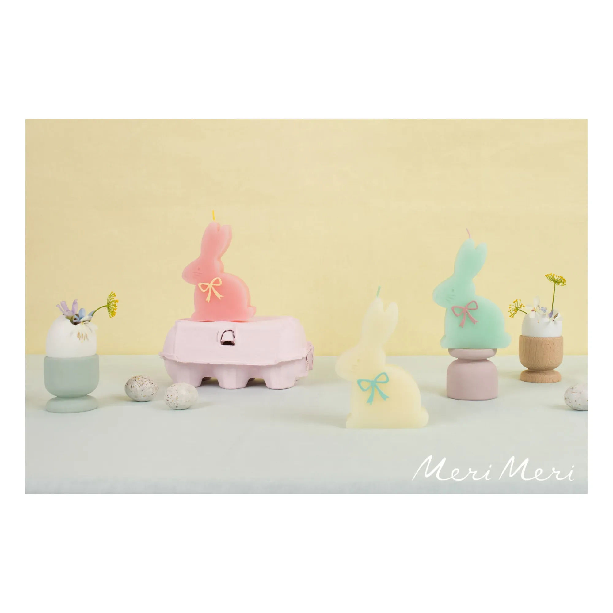 Rabbit Shaped Candles Set of 3 - Pastel, Wax alternate view