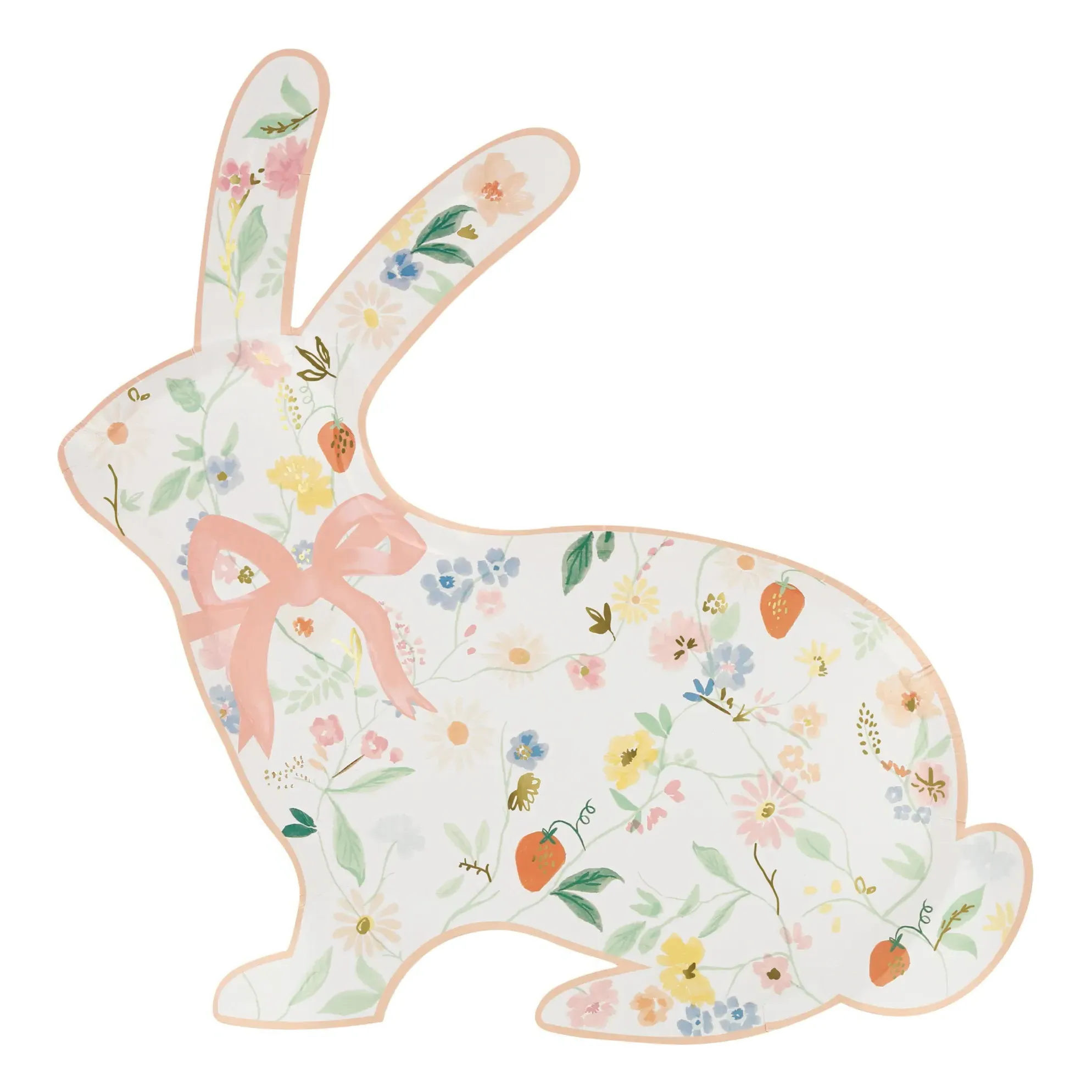 Spring Floral Bunny Set of 8 Plates - Pastel, Cardboard product