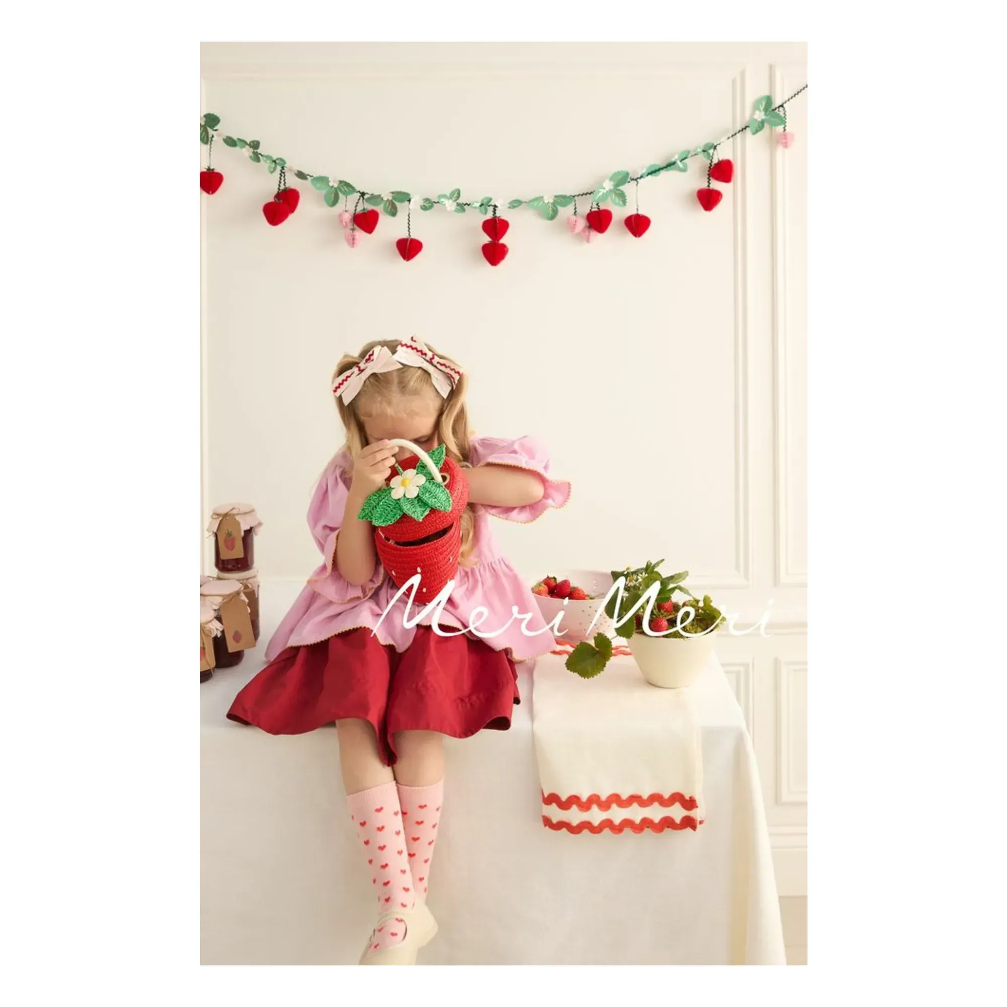 Strawberry Honeycomb Paper Garland - Pink alternate view
