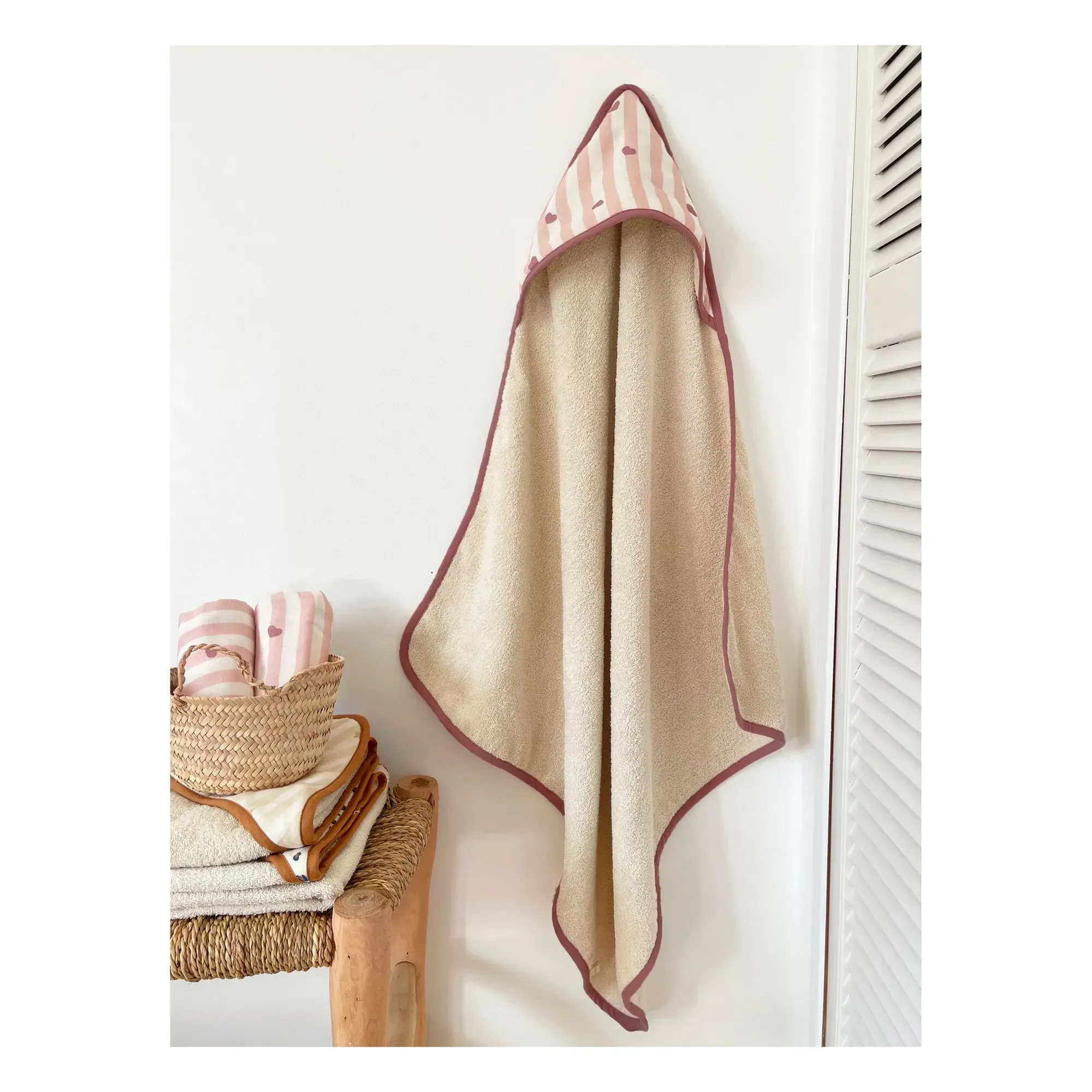 Téa Square Bath Towel - Pale Pink, Cotton alternate view