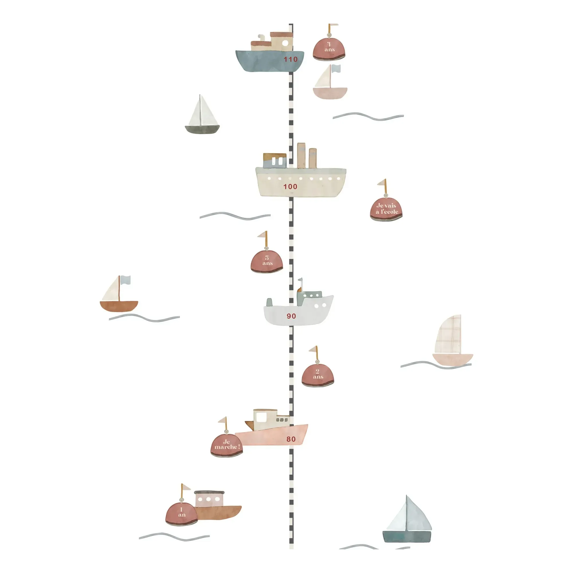 Bateaux Height Chart - Blue, Vinyl product