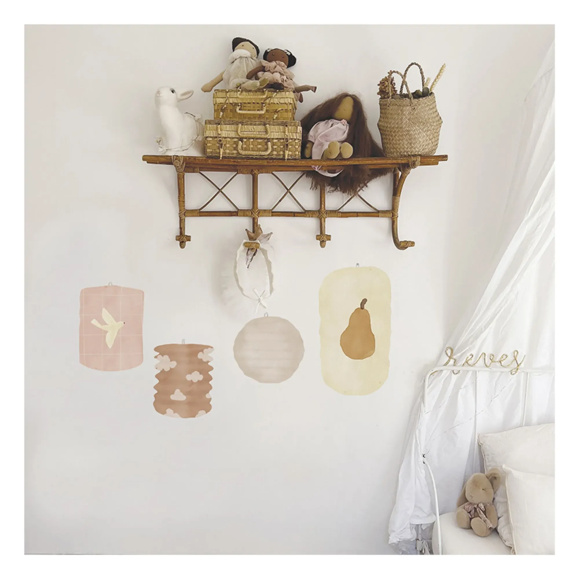 MIMI'lou Lampion Wall Stickers - Cream alternate view